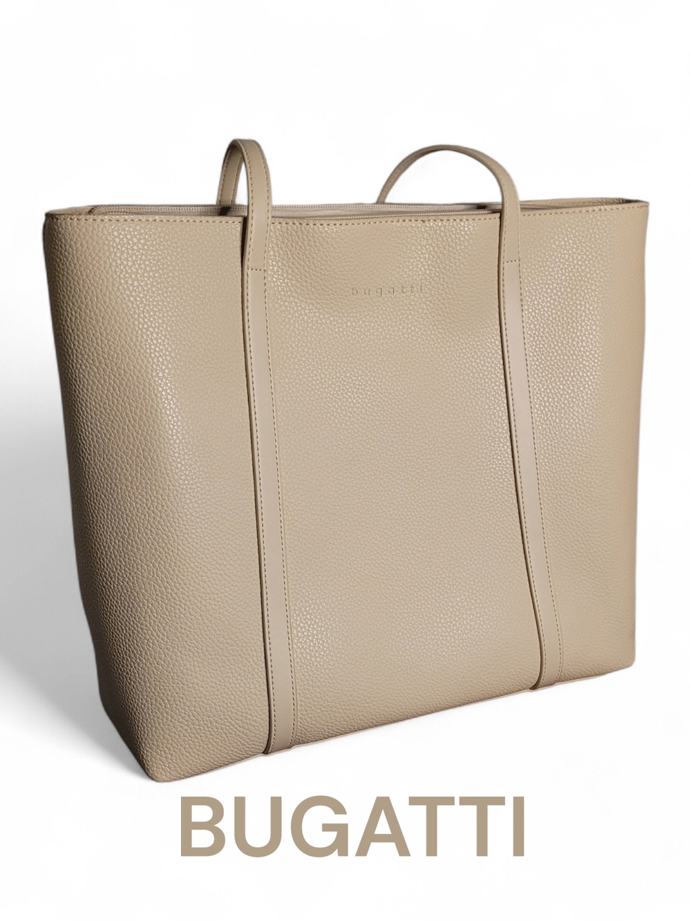 🔥 Clearance 50% OFF Bugatti Cream Pebbled Leather Tote Bag